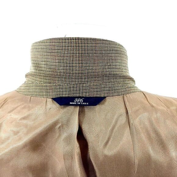Brooks Brothers 346 Silk Wool 2 Button Sport Coat 42S Brown Tan Check Blazer - Picture 13 of 14
